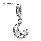 925 Sterling Silver Moon Shine Charm Bead for Bracelets