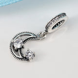 925 Sterling Silver Moon Shine Charm Bead for Bracelets