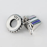 925 Sterling Silver Bead Sandwich Pendant Dangle Charm for DIY Jewelry