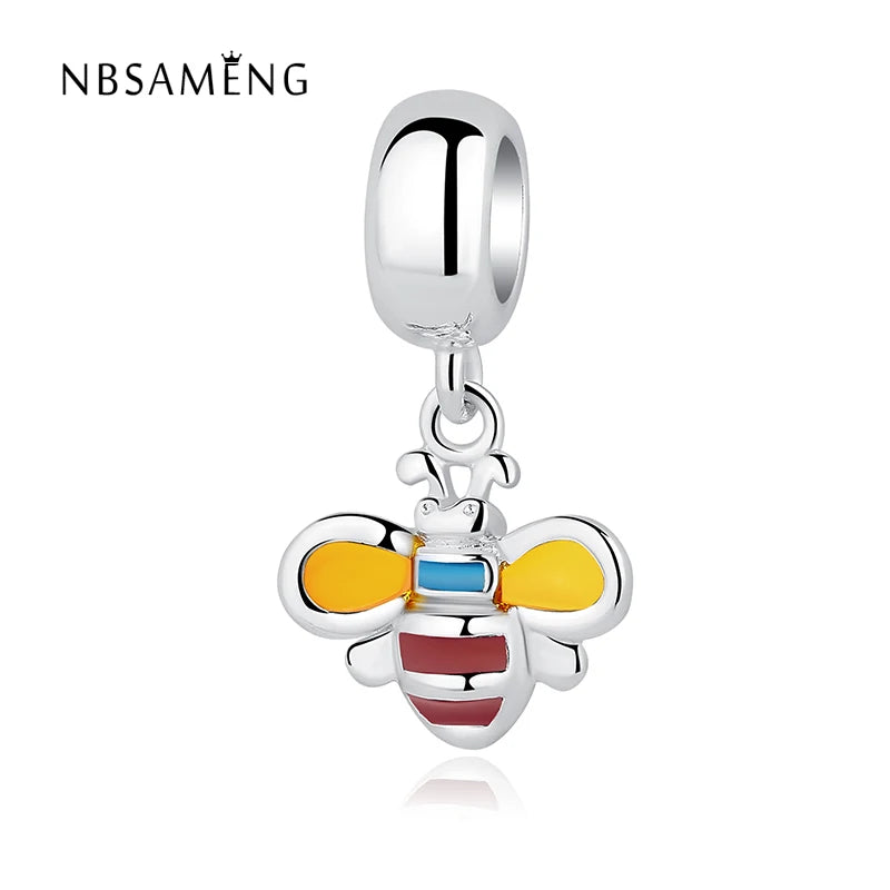 925 Sterling Silver Bee Pendant Charms for Bracelets DIY Jewelry