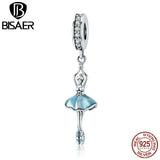 925 Silver CZ Ballet Girl Charm for Bracelet