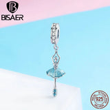 925 Silver CZ Ballet Girl Charm for Bracelet