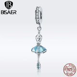 925 Silver CZ Ballet Girl Charm for Bracelet