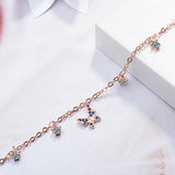 925 Silver Butterfly Bracelet CZ Crystal Women Jewelry