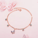 925 Silver Butterfly Bracelet CZ Crystal Women Jewelry