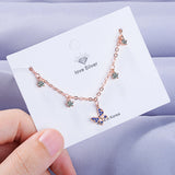925 Sterling Silver Butterfly Bracelet Cz Crystal Women Jewelry