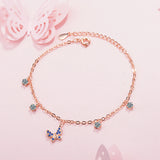 925 Sterling Silver Butterfly Bracelet Cz Crystal Women Jewelry