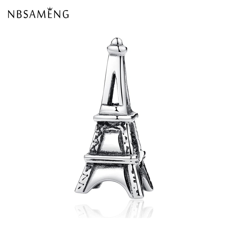 925 Silver Love Paris Eiffel Tower Charm Bead for Bracelets