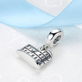 925 Silver Colosseum Dangle Charm Bead for Bracelets DIY