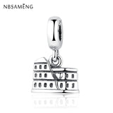 925 Silver Rome Colosseum Dangle Charm for Bracelets