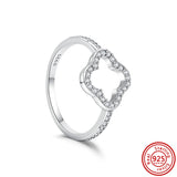 925 Sterling Silver Snake Printed Star Sparkling Pave Ring