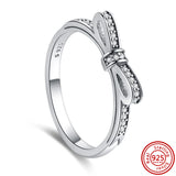 925 Silver Crown Heart Flower Wing CZ Pantaro Ring for Women