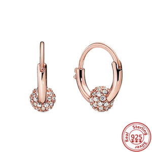 925 Silver Butterfly Golden Heart Stud Earrings