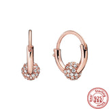925 Silver Butterfly Golden Heart Stud Earrings
