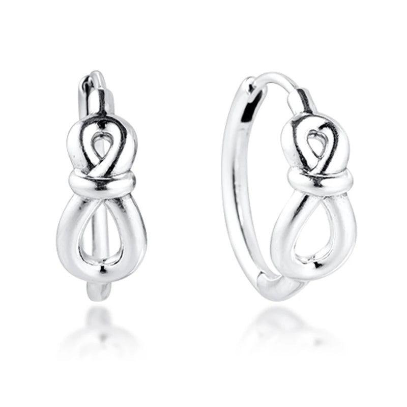 925 Silver Infinity Knot Hoop Earrings for Women DIY Making Gift