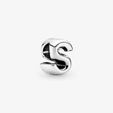 925 Silver Letter S Alphabet Charm for Europe Bracelet DIY Jewelry