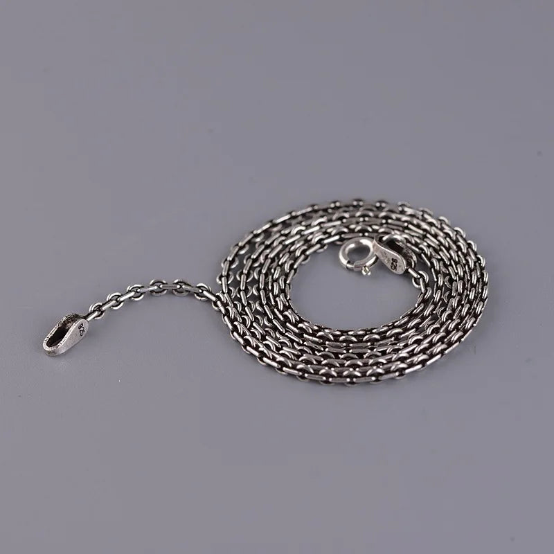 925 Sterling Silver O-Chain Necklace Vintage Style Women Necklace