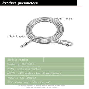 925 Silver Snake Chain Necklace 18-26 Inch