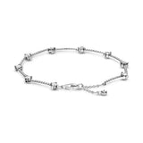 925 Silver Snake Bracelet & Mom Heart Dangle Bead Jewelry for Mom
