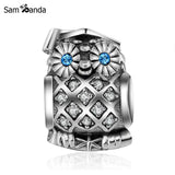 925 Sterling Silver Graduate Owl Charm Bead Bracelet DIY Jewelry
