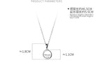 925 Silver Crystal Water Circle Pendant Necklace