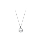 925 Silver Crystal Water Circle Pendant Necklace