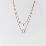 925 Silver Star CZ Pendant Necklace C-D7655