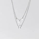925 Silver Star CZ Pendant Necklace C-D7655
