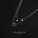 925 Silver Star CZ Pendant Necklace C-D7655