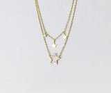 925 Silver Star CZ Pendant Necklace C-D7655
