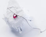 925 Silver Garnet Heart Necklace Lady's GTLx1712