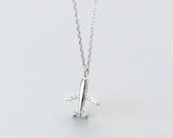 925 Sterling Silver Airplane Aircraft Pendant Necklace