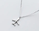 925 Sterling Silver Airplane Aircraft Pendant Necklace