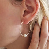 14K Filled Earrings Natural Freshwater Pearls Hoop Earrings