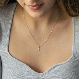 14K Filled Lightning Pendant Choker Necklace Collier Femme Boho Women Necklace