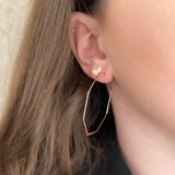 14k Filled Hammered Hoop Earrings Women's Jewelry