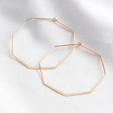 14k Filled Hammered Hoop Earrings Women's Jewelry