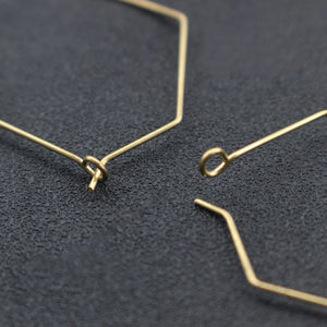 14k Filled Triangle Earrings Hammered Vintage Jewelry Gift G-17