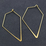 14k Filled Triangle Earrings Hammered Vintage Jewelry Gift G-17