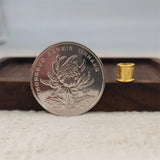 24K Yellow Pendant Tube Bead 3D Lucky Six-word Motto