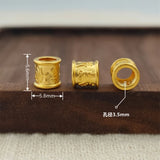 24K Yellow Pendant Tube Bead 3D Lucky Six-word Motto