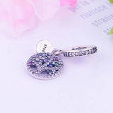 Sterling Silver FAMILY TREE Charm Beads for Bracelet Necklace