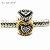 925 Silver Love Crystal Charm Bracelet Charms DIY Beads