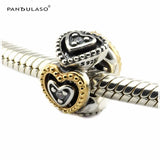 925 Silver Love Crystal Charm Bracelet Charms DIY Beads