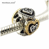 925 Silver Love Crystal Charm Bracelet Charms DIY Beads