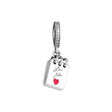 925 Silver Love Notes Charms For Bracelets