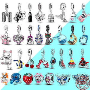 925 Silver Beads Bracelet DIY Accessories Pendant Charms Gift