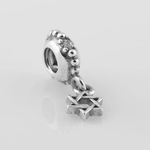 925 Silver Hex Star Pattern European Charm Bead