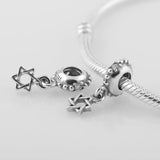 925 Silver Hex Star Pattern European Charm Bead
