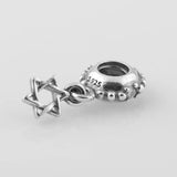 925 Silver Hex Star Pattern European Charm Bead